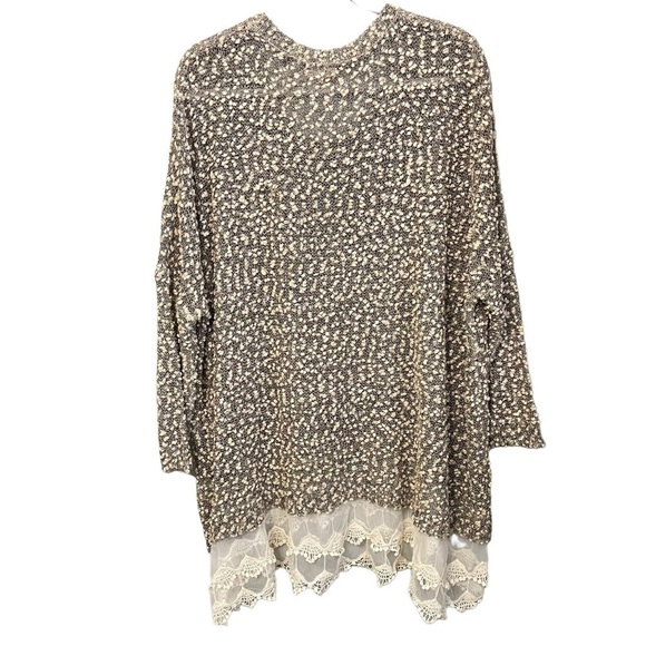ANTHROPOLOGIE‎ Rye Oversized
Popcorn Sweater with Lace Trim Top size XL - Picture 2 of 6